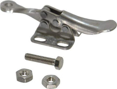 De-Sta-Co - 75 Lb Holding Capacity, Horizontal Handle, Manual Hold Down Toggle Clamp - 82° Handle Movement, 94° Bar Opening, Solid Bar, Flanged Base, Stainless Steel - Apex Tool & Supply
