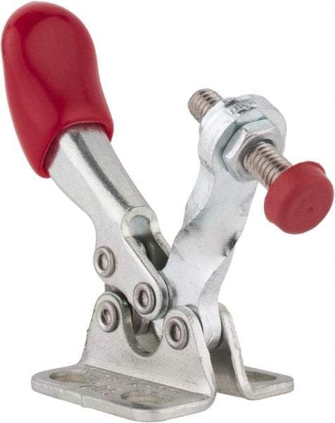 De-Sta-Co - 60 Lb Holding Capacity, Horizontal Handle, Manual Hold Down Toggle Clamp - 82° Handle Movement, 94° Bar Opening, Solid Bar, Flanged Base, Electro-Plated Zinc, Carbon Steel - Apex Tool & Supply