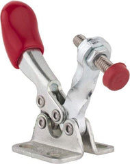 De-Sta-Co - 60 Lb Holding Capacity, Horizontal Handle, Manual Hold Down Toggle Clamp - 82° Handle Movement, 94° Bar Opening, Solid Bar, Flanged Base, Electro-Plated Zinc, Carbon Steel - Apex Tool & Supply