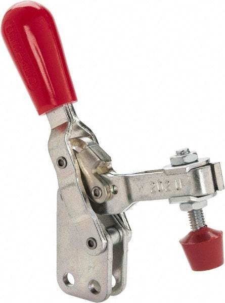 De-Sta-Co - 200 Lb Holding Capacity, Vertical Handle, Manual Hold Down Toggle Clamp - 65° Handle Movement, 105° Bar Opening, U-Bar, Straight Base, Electro-Plated Zinc, Carbon Steel - Apex Tool & Supply