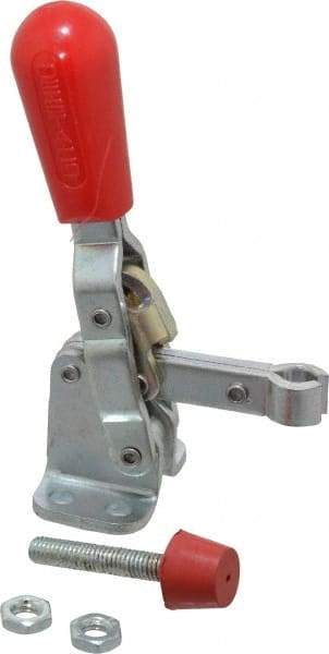De-Sta-Co - 200 Lb Holding Capacity, Vertical Handle, Manual Hold Down Toggle Clamp - 65° Handle Movement, 105° Bar Opening, U-Bar, Flanged Base, Electro-Plated Zinc, Carbon Steel - Apex Tool & Supply