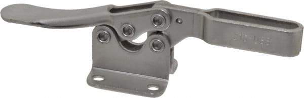 De-Sta-Co - 200 Lb Holding Capacity, Horizontal Handle, Manual Hold Down Toggle Clamp - 78° Handle Movement, 87° Bar Opening, U-Bar, Flanged Base, Electro-Plated Zinc, Stainless Steel - Apex Tool & Supply