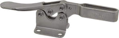 De-Sta-Co - 200 Lb Holding Capacity, Horizontal Handle, Manual Hold Down Toggle Clamp - 78° Handle Movement, 87° Bar Opening, U-Bar, Flanged Base, Electro-Plated Zinc, Stainless Steel - Apex Tool & Supply