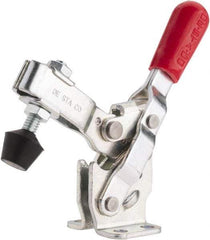 De-Sta-Co - 375 Lb Holding Capacity, Vertical Handle, Manual Hold Down Toggle Clamp - 62° Handle Movement, 115° Bar Opening, U-Bar, Flanged Base, Carbon Steel - Apex Tool & Supply