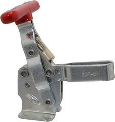 De-Sta-Co - 375 Lb Holding Capacity, Vertical Handle, Manual Hold Down Toggle Clamp - 57° Handle Movement, 99° Bar Opening, U-Bar, Flanged Base, Electro-Plated Zinc, Carbon Steel - Apex Tool & Supply