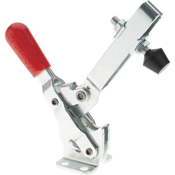 De-Sta-Co - 375 Lb Holding Capacity, Vertical Handle, Manual Hold Down Toggle Clamp - 57° Handle Movement, 99° Bar Opening, U-Bar, Flanged Base, Electro-Plated Zinc, Carbon Steel - Apex Tool & Supply