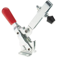 De-Sta-Co - 375 Lb Holding Capacity, Vertical Handle, Manual Hold Down Toggle Clamp - 57° Handle Movement, 99° Bar Opening, U-Bar, Flanged Base, Electro-Plated Zinc, Carbon Steel - Apex Tool & Supply