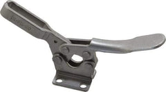 De-Sta-Co - 600 Lb Holding Capacity, Horizontal Handle, Manual Hold Down Toggle Clamp - 70° Handle Movement, 92° Bar Opening, U-Bar, Flanged Base, Electro-Plated Zinc, Stainless Steel - Apex Tool & Supply