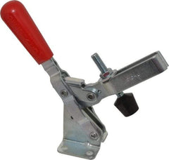 De-Sta-Co - 600 Lb Holding Capacity, Vertical Handle, Manual Hold Down Toggle Clamp - 58° Handle Movement, 103° Bar Opening, U-Bar, Flanged Base, Electro-Plated Zinc, Carbon Steel - Apex Tool & Supply