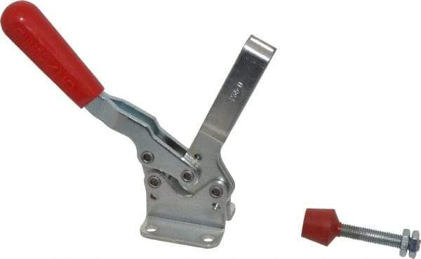 De-Sta-Co - 750 Lb Holding Capacity, Horizontal Handle, Manual Hold Down Toggle Clamp - 70° Handle Movement, 92° Bar Opening, U-Bar, Flanged Base, Electro-Plated Zinc, Carbon Steel - Apex Tool & Supply