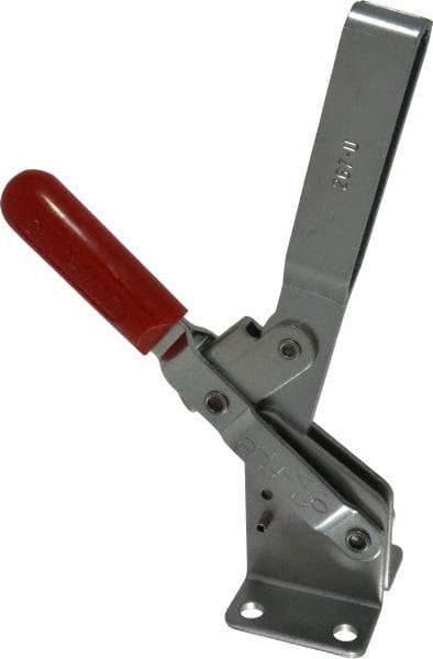 De-Sta-Co - 1,200 Lb Holding Capacity, Vertical Handle, Manual Hold Down Toggle Clamp - 72° Handle Movement, 140° Bar Opening, U-Bar, Flanged Base, Carbon Steel - Apex Tool & Supply