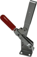 De-Sta-Co - 1,200 Lb Holding Capacity, Vertical Handle, Manual Hold Down Toggle Clamp - 72° Handle Movement, 140° Bar Opening, U-Bar, Flanged Base, Carbon Steel - Apex Tool & Supply