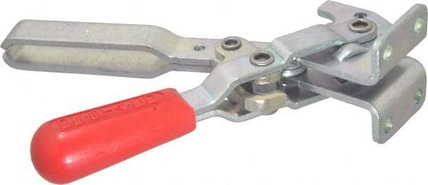 De-Sta-Co - 1,000 Lb Holding Capacity, Vertical Handle, Manual Hold Down Toggle Clamp - 67° Handle Movement, 120° Bar Opening, U-Bar, Flanged Base, Electro-Plated Zinc, Carbon Steel - Apex Tool & Supply