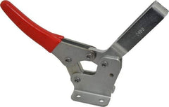 De-Sta-Co - 1,000 Lb Holding Capacity, Horizontal Handle, Manual Hold Down Toggle Clamp - 74° Handle Movement, 105° Bar Opening, U-Bar, Flanged Base, Electro-Plated Zinc, Carbon Steel - Apex Tool & Supply