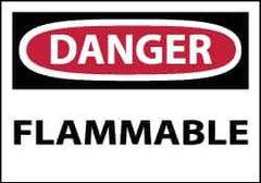 NMC - Danger - Flammable, Pressure Sensitive Vinyl Fire Sign - 5" Wide x 3" High - Apex Tool & Supply