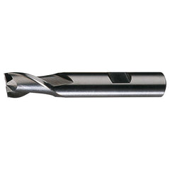 ‎1/4″ × 3/8″ × 1/2″ × 2-7/16″ RHS / RHC HSS HSS Single End 2-Flute Center Cutting Keyway Tolerance Finishing End Mill - TiN