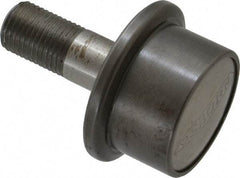 Osborn International - 1-1/4" Roller Diam x 27/32" Width, 1/2" Stud Diam x 1-1/4" Length, Flanged Concentric Stud Load Runner - Steel, 5/8" Thread Length, 1/2-20 Thread, 2-3/32" OAL, 600 Lb Dynamic Cap - Apex Tool & Supply