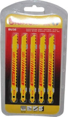 Starrett - 4" Long, 6 Teeth per Inch, Bi-Metal Jig Saw Blade - Toothed Edge, 5/16" Wide x 0.05" Thick, U-Shank, Alternate Tooth Set - Apex Tool & Supply