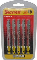 Starrett - 4" Long, 10 Teeth per Inch, Bi-Metal Jig Saw Blade - Toothed Edge, 5/16" Wide x 0.05" Thick, U-Shank, Ground Taper Tooth Set - Apex Tool & Supply