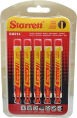 Starrett - 3" Long, 14 Teeth per Inch, Bi-Metal Jig Saw Blade - Toothed Edge, 5/16" Wide x 0.04" Thick, U-Shank, Wavy Tooth Set - Apex Tool & Supply