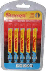 Starrett - 3" Long, 32 Teeth per Inch, Bi-Metal Jig Saw Blade - Toothed Edge, 5/16" Wide x 0.04" Thick, U-Shank, Wavy Tooth Set - Apex Tool & Supply