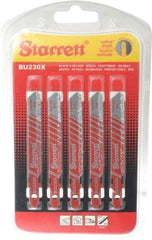 Starrett - 3" Long, Bi-Metal Jig Saw Blade - Continuous Edge, 5/16" Wide x 0.04" Thick, U-Shank - Apex Tool & Supply