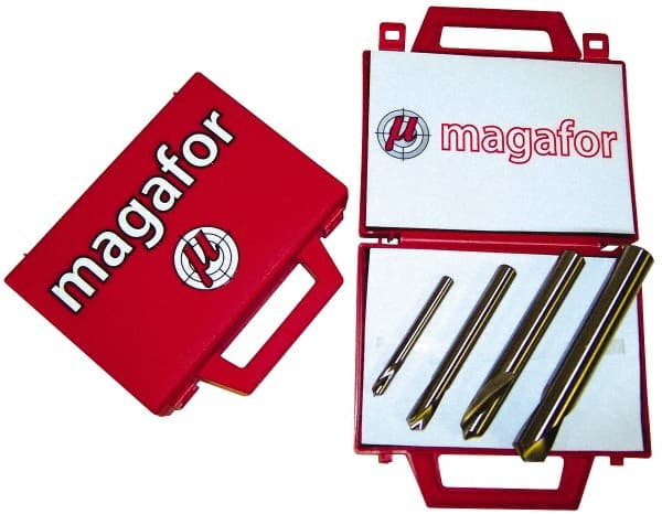 Magafor - 4 Piece 120° 1/4 to 5/8" Spotting Drill Set - Apex Tool & Supply