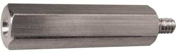 Electro Hardware - M4x0.70, 32.53mm OAL, 6mm Across Flats, Aluminum Hex Male/Female Circuit Board Standoffs - 11.1mm Thread Depth, 23mm Body Length, Uncoated - Apex Tool & Supply