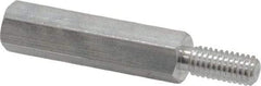 Electro Hardware - M4x0.70, 33.53mm OAL, 6mm Across Flats, Aluminum Hex Male/Female Circuit Board Standoffs - 11.1mm Thread Depth, 24mm Body Length, Uncoated - Apex Tool & Supply