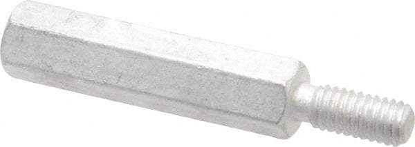 Electro Hardware - M4x0.70, 34.53mm OAL, 6mm Across Flats, Aluminum Hex Male/Female Circuit Board Standoffs - 11.1mm Thread Depth, 25mm Body Length, Uncoated - Apex Tool & Supply