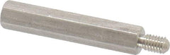 Electro Hardware - M3x0.50, 28.76mm OAL, 4.5mm Across Flats, Stainless Steel Hex Male/Female Circuit Board Standoffs - 6.4mm Thread Depth, 24mm Body Length, Uncoated - Apex Tool & Supply