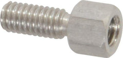Electro Hardware - M4x0.70, 14.53mm OAL, 6mm Across Flats, Stainless Steel Hex Male/Female Circuit Board Standoffs - 11.1mm Thread Depth, 5mm Body Length, Uncoated - Apex Tool & Supply