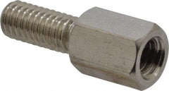 Electro Hardware - M4x0.70, 17.53mm OAL, 6mm Across Flats, Stainless Steel Hex Male/Female Circuit Board Standoffs - 11.1mm Thread Depth, 8mm Body Length, Uncoated - Apex Tool & Supply