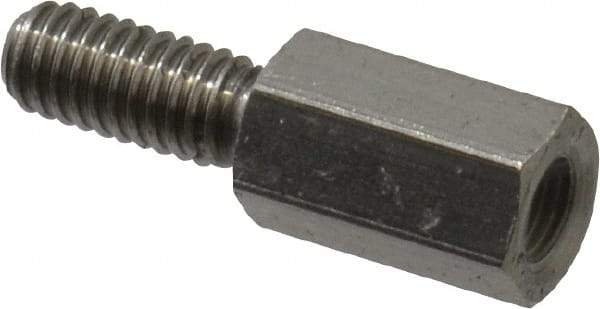 Electro Hardware - M4x0.70, 19.53mm OAL, 6mm Across Flats, Stainless Steel Hex Male/Female Circuit Board Standoffs - 11.1mm Thread Depth, 10mm Body Length, Uncoated - Apex Tool & Supply