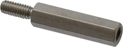 Electro Hardware - M4x0.70, 33.53mm OAL, 6mm Across Flats, Stainless Steel Hex Male/Female Circuit Board Standoffs - 11.1mm Thread Depth, 24mm Body Length, Uncoated - Apex Tool & Supply