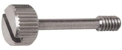 Electro Hardware - Slotted Drive #6-32 UNC 27/32" Length Under Head Captive Screw - 18-8 Stainless Steel, 3/8" Head Diam, 3/16" Head Height, Uncoated - Apex Tool & Supply