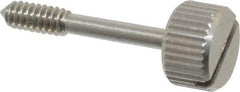 Electro Hardware - Slotted Drive #4-40 UNC 23/32" Length Under Head Captive Screw - 18-8 Stainless Steel, 5/16" Head Diam, 3/16" Head Height, Uncoated - Apex Tool & Supply