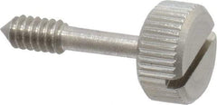 Electro Hardware - Slotted Drive #6-32 UNC 21/32" Length Under Head Captive Screw - 18-8 Stainless Steel, 3/8" Head Diam, 3/16" Head Height, Uncoated - Apex Tool & Supply