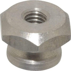 Electro Hardware - #10-32 UNF Thread, Uncoated, Grade 303 Stainless Steel Hex Thumb Nut - 11/32" Overall Height, 1/2" Head Diam - Apex Tool & Supply