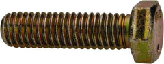 Made in North America - 3/8-16 UNC, 1-3/8" Length Under Head Hex Head Cap Screw - Grade 8 Alloy Steel, Zinc-Plated Finish, 9/16" Hex - Apex Tool & Supply