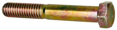 Made in North America - 1/2-13 UNC, 3-1/4" Length Under Head Hex Head Cap Screw - Grade 8 Alloy Steel, Zinc-Plated Finish, 3/4" Hex - Apex Tool & Supply