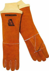 Steiner - Size L Cotton/Foam Lined Cowhide Welding Glove - 18" OAL, Knit Wrist Cuff, Thumb Strap, For General Welding - Apex Tool & Supply