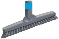 Unger - 1" Bristle Length, Polypropylene Scrub Brush - 9-1/2" OAL, Straight Handle, Gray, Plastic Block - Apex Tool & Supply