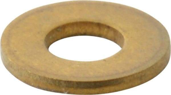 Value Collection - #4 Screw, Brass Standard Flat Washer - 0.12" ID x 0.281" OD, 0.025" Thick, Plain Finish - Apex Tool & Supply