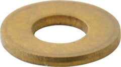 Value Collection - #4 Screw, Brass Standard Flat Washer - 0.12" ID x 0.281" OD, 0.025" Thick, Plain Finish - Apex Tool & Supply