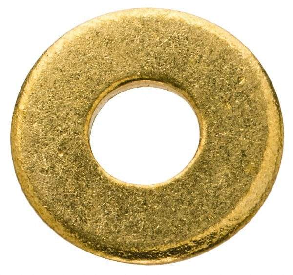 Value Collection - #10 Screw, Brass Standard Flat Washer - 0.2" ID x 1/2" OD, 0.04" Thick, Plain Finish - Apex Tool & Supply