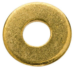 Value Collection - #10 Screw, Brass Standard Flat Washer - 0.2" ID x 1/2" OD, 0.04" Thick, Plain Finish - Apex Tool & Supply
