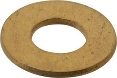 Value Collection - #10 Screw, Brass Standard Flat Washer - 0.2" ID x 0.437" OD, 0.036" Thick, Plain Finish - Apex Tool & Supply