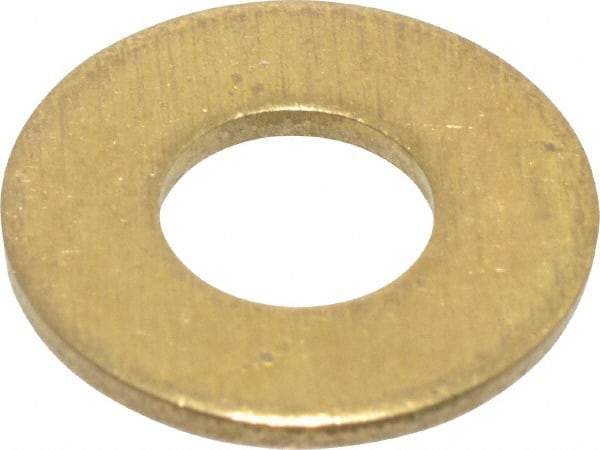 Value Collection - #12 Screw, Brass Standard Flat Washer - 0.228" ID x 1/2" OD, 0.04" Thick, Plain Finish - Apex Tool & Supply