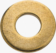 Value Collection - 5/16" Screw, Brass Standard Flat Washer - 0.34" ID x 3/4" OD, 0.062" Thick, Plain Finish - Apex Tool & Supply